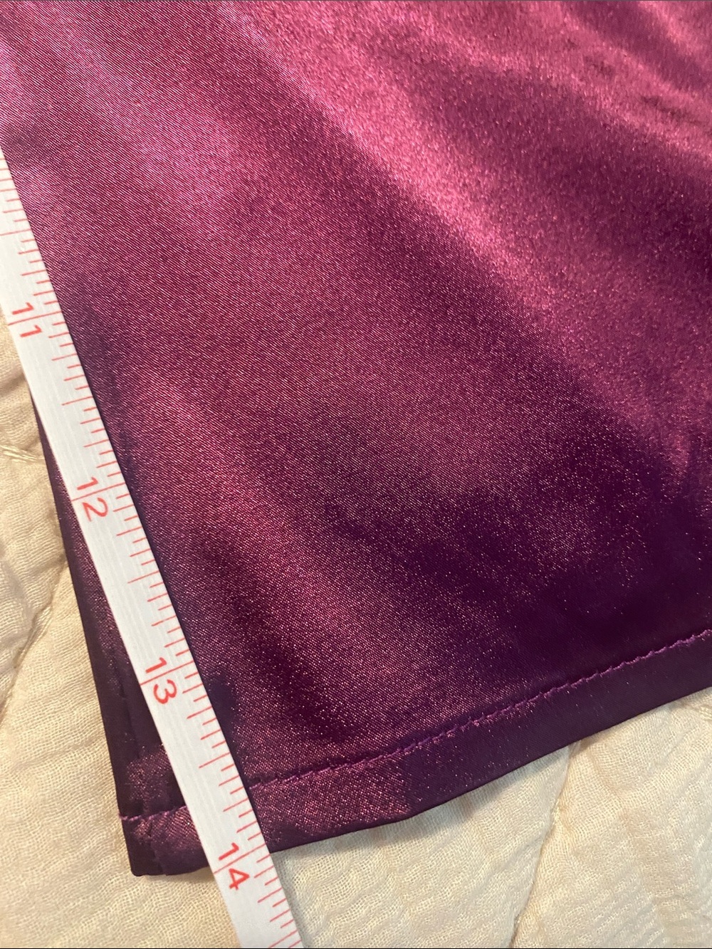 Amazon Satin One-Shoulder Bow Cowl Neck Top in Plum - Picture 6 of 11
